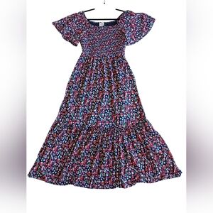 Siren Lilly Floral Print Maxi Multi Colored Boho Fairy Like Dress SZ M